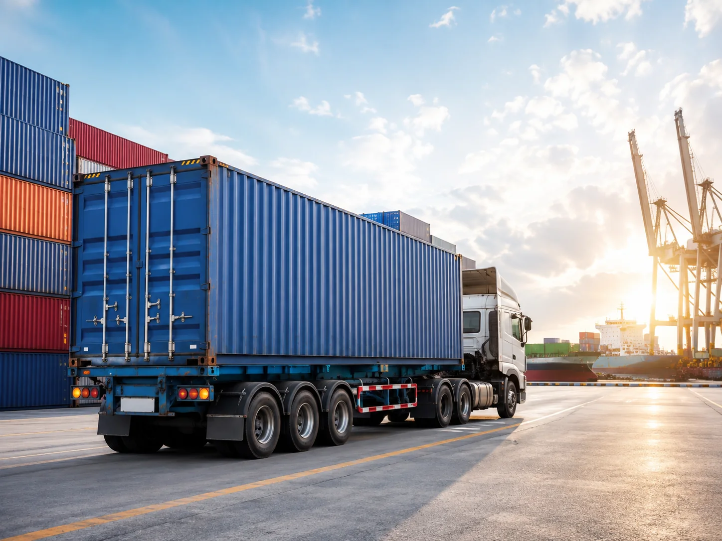 Global logistics and container truck